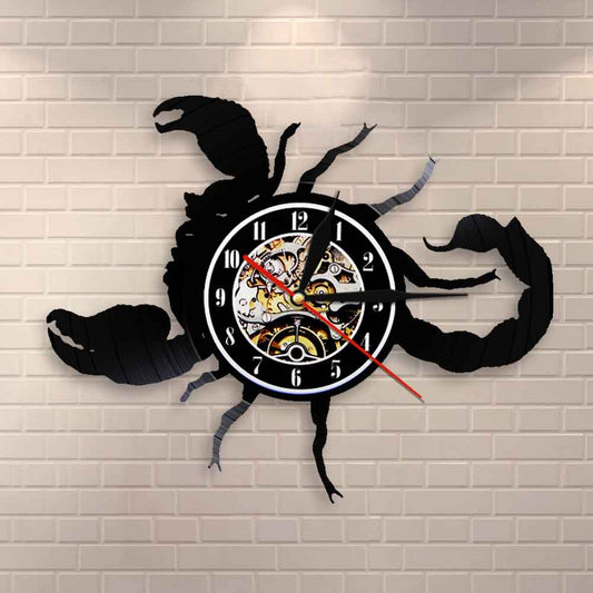 Scorpio Zodiac  Wall Clock Astrology Vinyl Record Wall Clock Star Sign  Scorpio  Vintage by Woody Signs Co. - Handmade Crafted Unique Wooden Creative