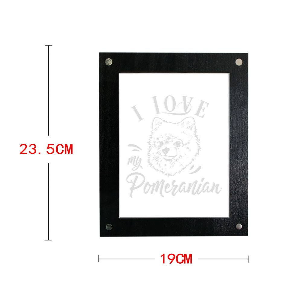 I Love My Pomeranian Zwergspitz LED Night Lamp Custom Wooden Frame Dwarf Spitz Illuminated Picture Frame Night Light Display by Woody Signs Co. - Handmade Crafted Unique Wooden Creative