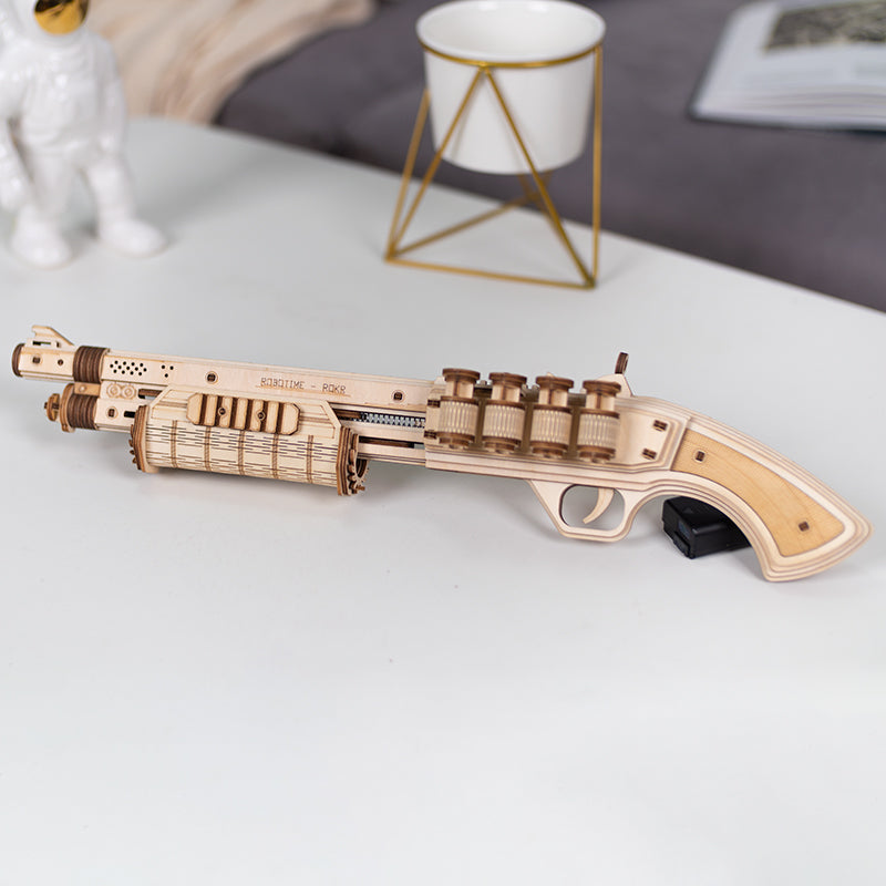 172pcs DIY 3D Scatter with Rubber Band Bullet Wooden Gun Puzzle Game Popular Toy Gift for Children Adult LQ501 by Woody Signs Co. - Handmade Crafted Unique Wooden Creative