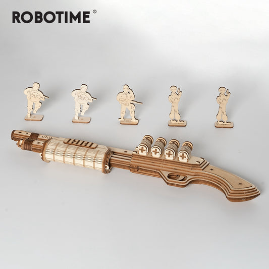 172pcs DIY 3D Scatter with Rubber Band Bullet Wooden Gun Puzzle Game Popular Toy Gift for Children Adult LQ501 by Woody Signs Co. - Handmade Crafted Unique Wooden Creative