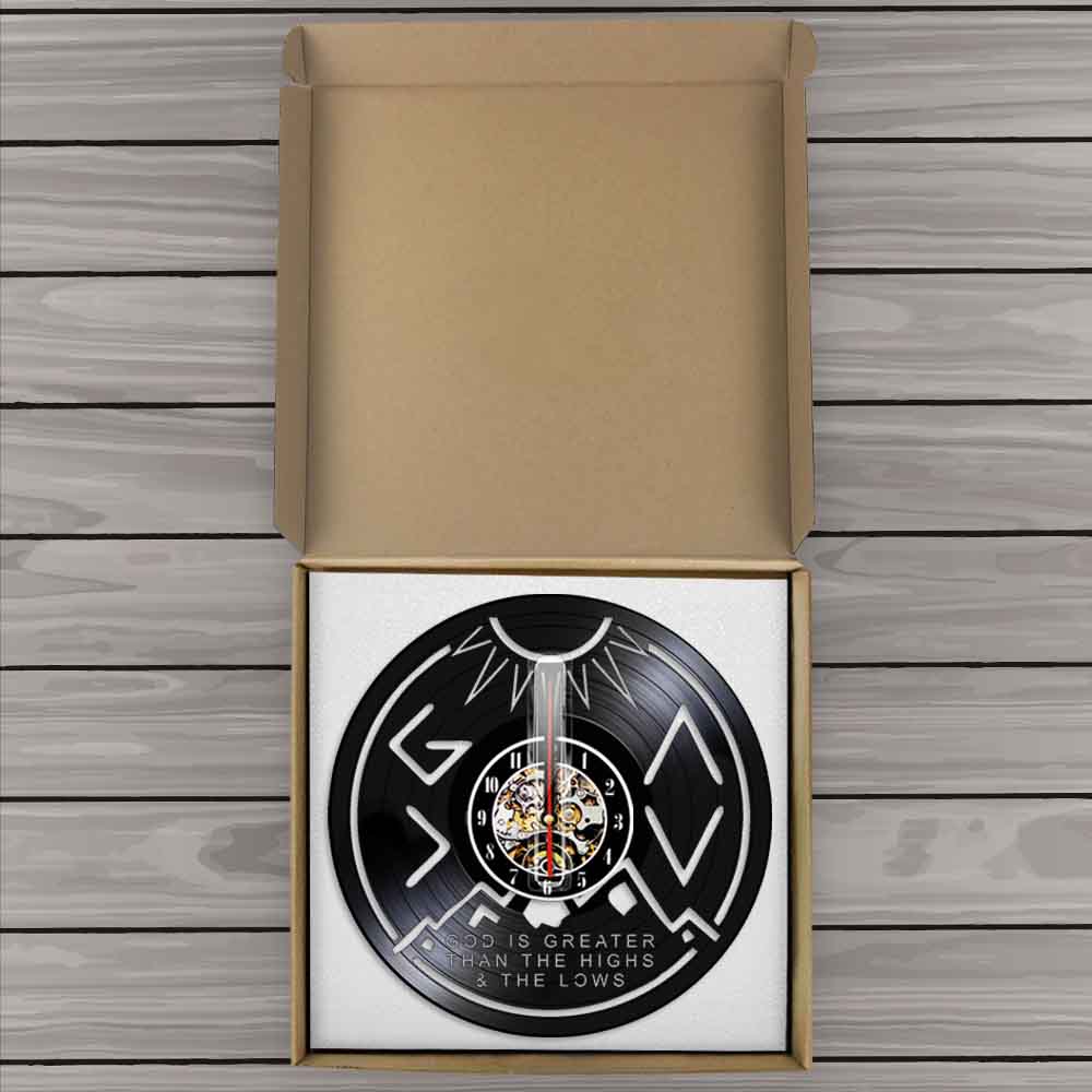 God Is Greater Than The Highs And Lows Religious Wall Clock Inspirational Faith Christian God Vinyl Record Wall Clock by Woody Signs Co. - Handmade Crafted Unique Wooden Creative