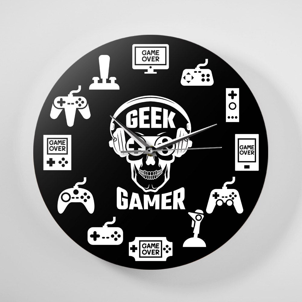 Gaming Time Video Game Hanging Console Controllers Gaming Room Wall Clock Geek Gamer Gift idea by Woody Signs Co. - Handmade Crafted Unique Wooden Creative