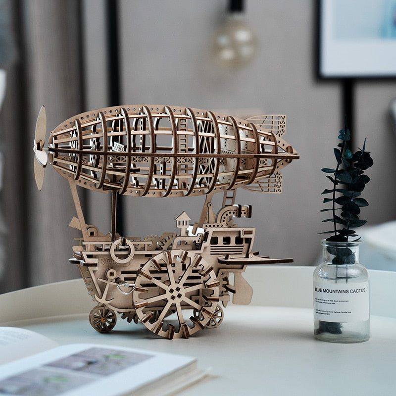 DIY Moveable Airship Gear Drive by Clockwork 3D Wooden Hobbies Gift for LK702 by Woody Signs Co. - Handmade Crafted Unique Wooden Creative
