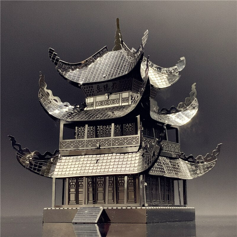 3D metal puzzle Yueyang Tower Chinese architecture DIY Assemble Model Kits Laser Cut Jigsaw toy gift (Yueyang Tower) by Woody Signs Co. - Handmade Crafted Unique Wooden Creative