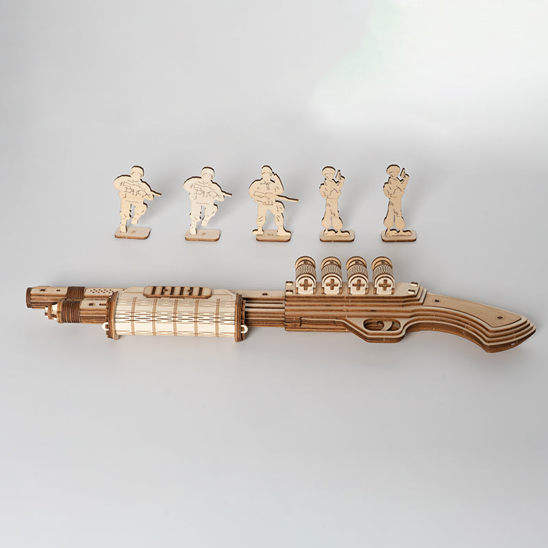 172pcs DIY 3D Scatter with Rubber Band Bullet Wooden Gun Puzzle Game Popular Toy Gift for Children Adult LQ501 by Woody Signs Co. - Handmade Crafted Unique Wooden Creative