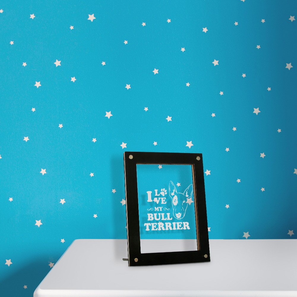 I Love My Bull Terrier Laser Engraved LED Illuminated Puppy Dog Acrylic Display Led Photo Frame Night Lamp Lighting by Woody Signs Co. - Handmade Crafted Unique Wooden Creative
