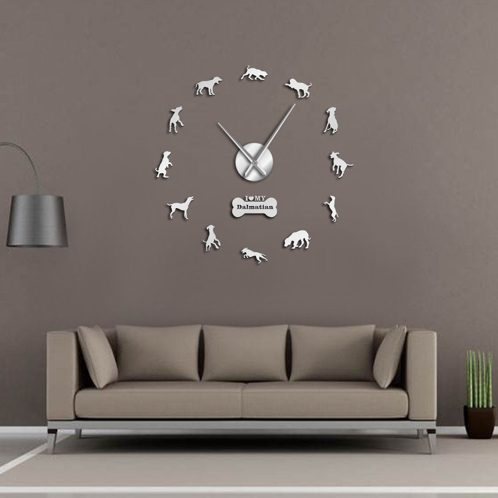 Dalmatian Dog Breed DIY Big Wall Clock Dal Carriage Dog Silent Quartz Frameless Hanging Puppy Pet by Woody Signs Co. - Handmade Crafted Unique Wooden Creative