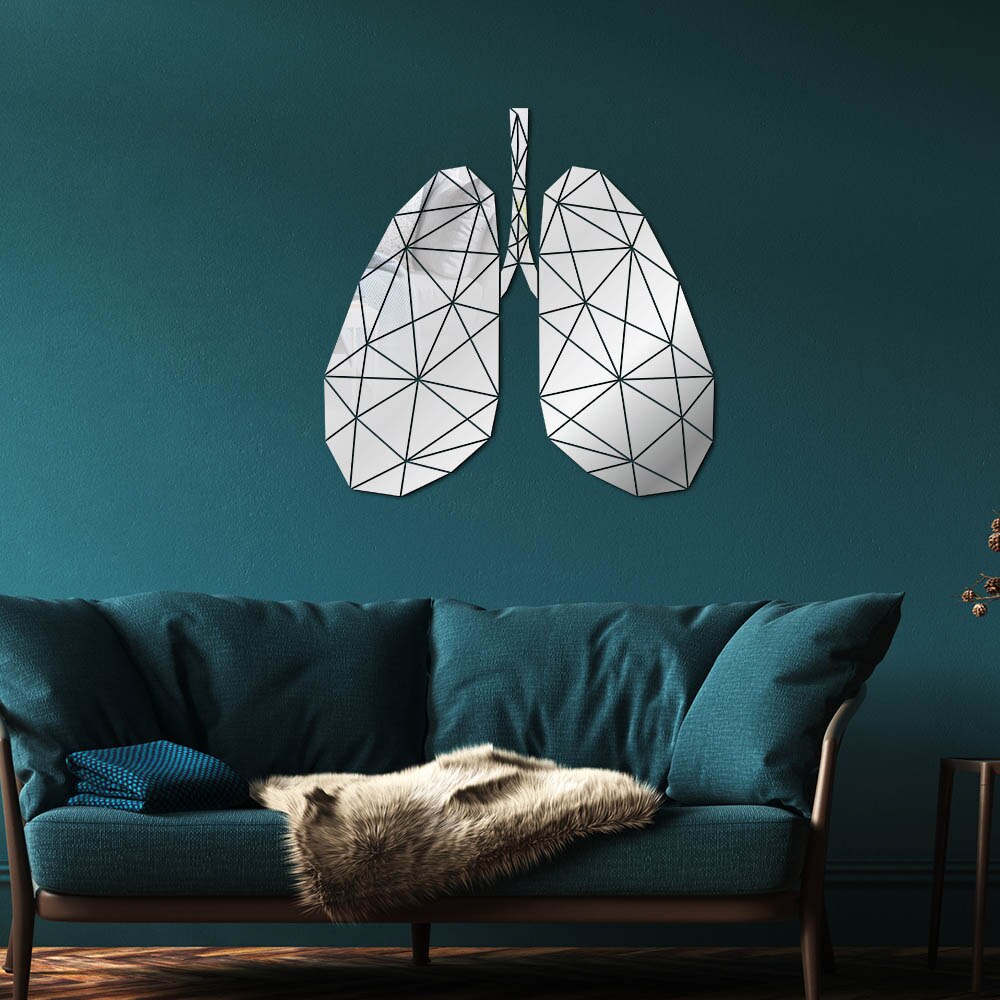 Lung Anatomy Acrylic Mirror Sticker Alveolar Respiratory System Mirrored Wall Decal Respiratory Therapist by Woody Signs Co. - Handmade Crafted Unique Wooden Creative