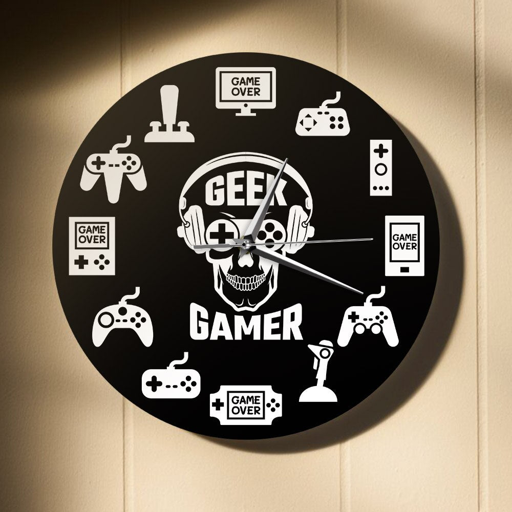 Gaming Time Video Game Hanging Console Controllers Gaming Room Wall Clock Geek Gamer Gift idea by Woody Signs Co. - Handmade Crafted Unique Wooden Creative