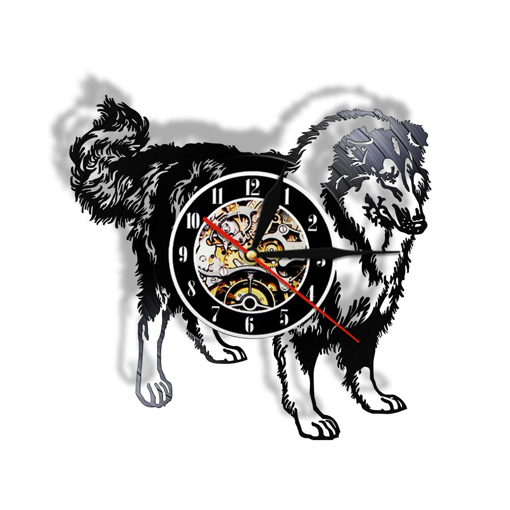 Schnauzer Dog Breed Rough Collie Club Vinyl Record Wall Clock Puppy Animal Hound Pet Store Clock by Woody Signs Co. - Handmade Crafted Unique Wooden Creative