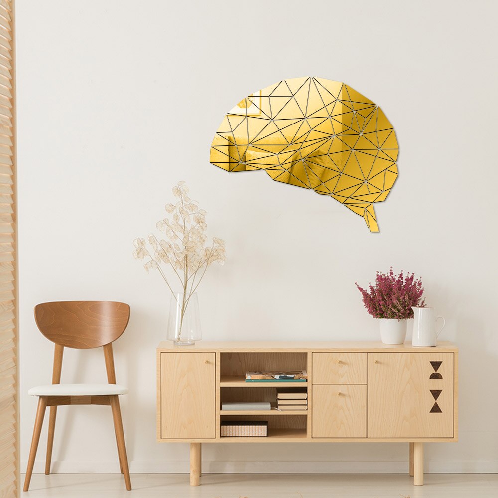 Brain Mind Acrylic Mirror Wall Stickers Neuroscience Wall Art Brain Anatomy 3D Decal Medical Office Decor Psychologist Gift idea by Woody Signs Co. - Handmade Crafted Unique Wooden Creative