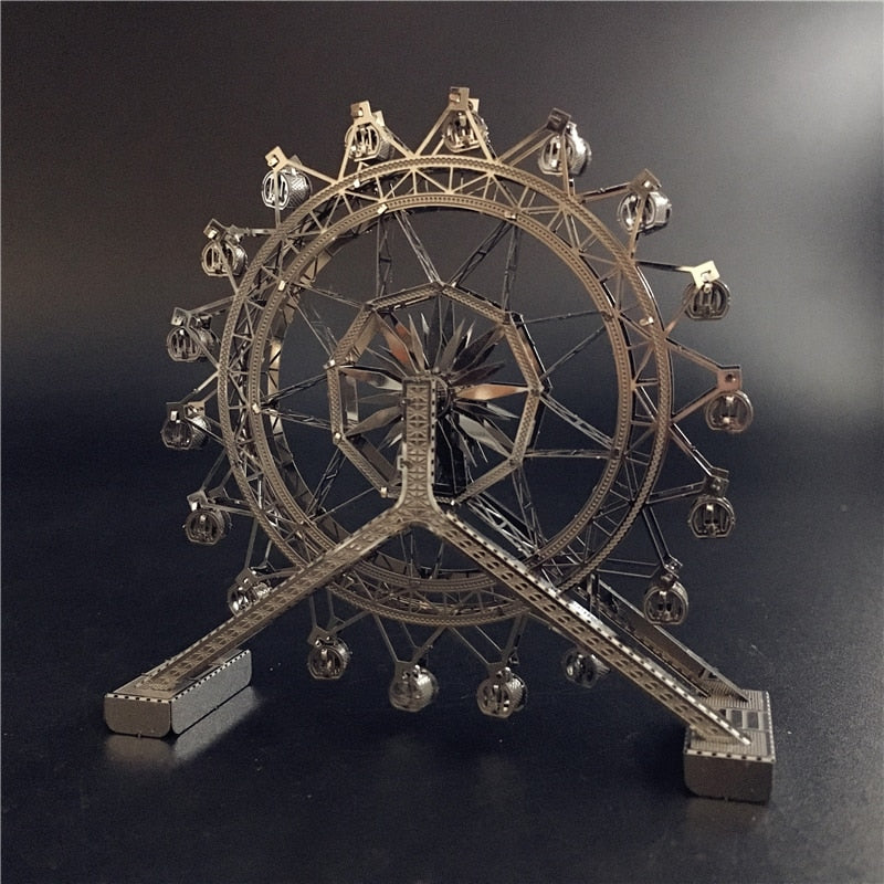 3D metal puzzle Ferris Wheel architecture DIY Assemble Model Kits Laser Cut (Ferris Wheel) by Woody Signs Co. - Handmade Crafted Unique Wooden Creative