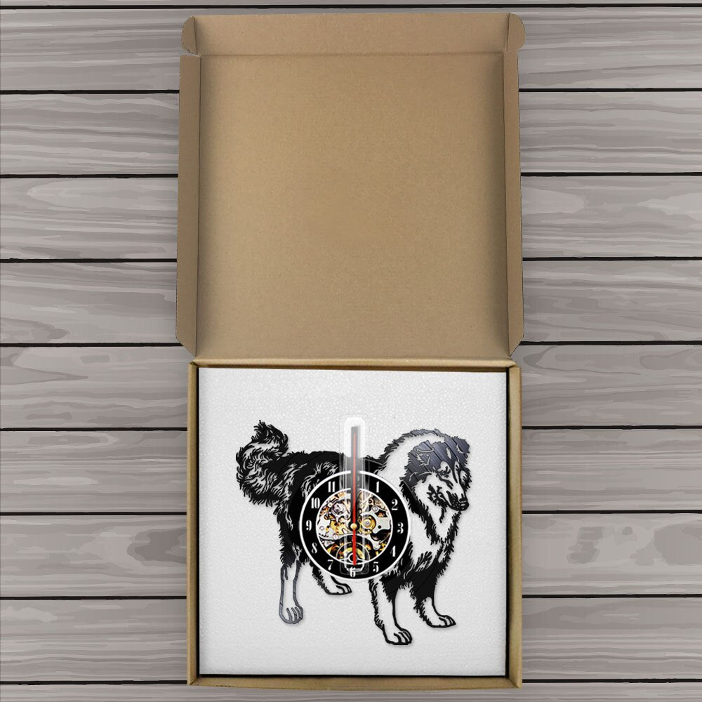 Schnauzer Dog Breed Rough Collie Club Vinyl Record Wall Clock Puppy Animal Hound Pet Store Clock by Woody Signs Co. - Handmade Crafted Unique Wooden Creative