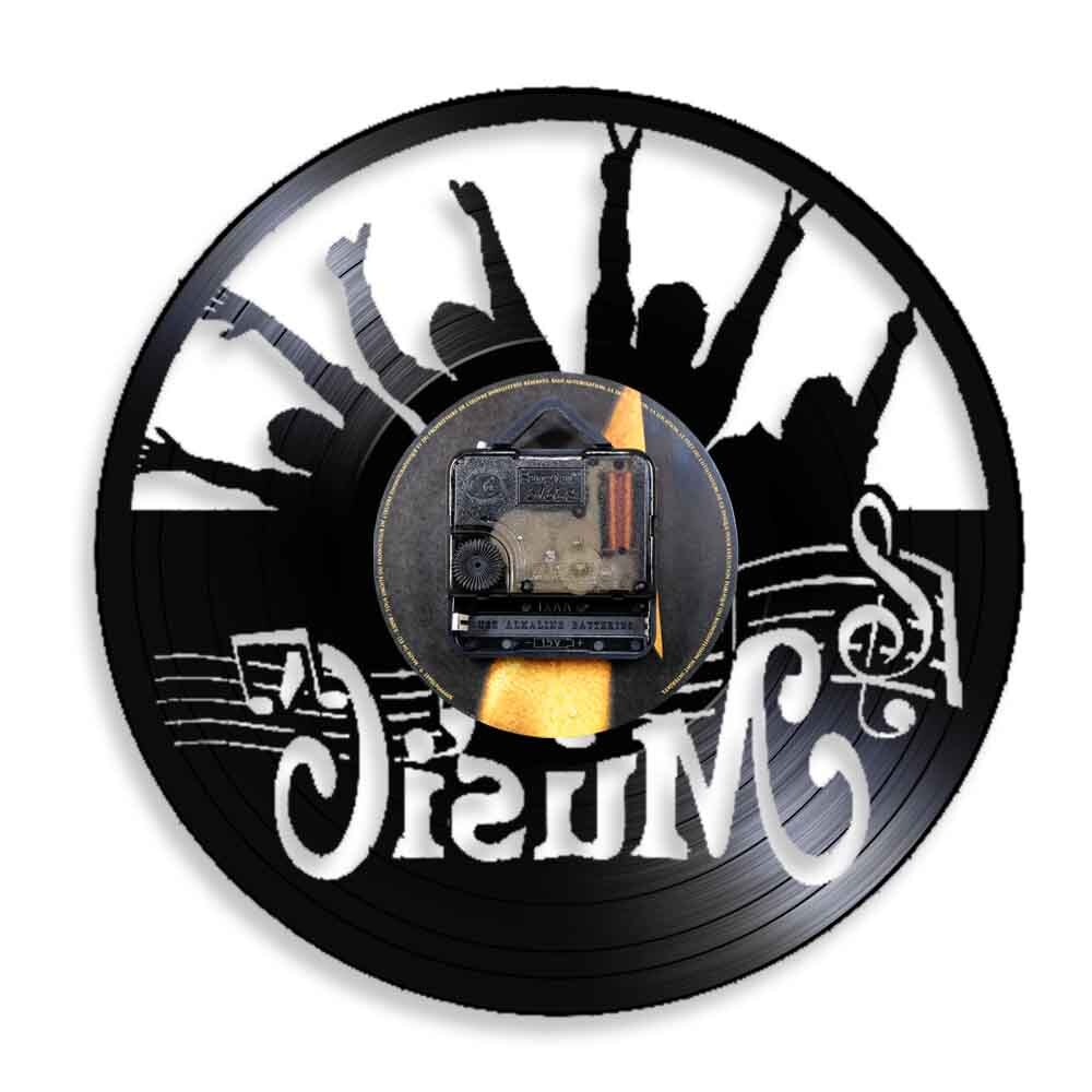 Put Up Your Hand Music Rock N Roll Vinyl Record Wall Clock Hanging Modern Silent Watch Rock Music Lover by Woody Signs Co. - Handmade Crafted Unique Wooden Creative