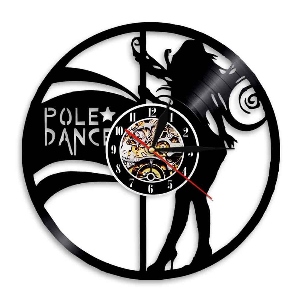 Pole Dancer Clock Night Club Girl Sexy Female Strippers Wall Clock Gift For Dancers Dancing Modern Vinyl Record Clock by Woody Signs Co. - Handmade Crafted Unique Wooden Creative