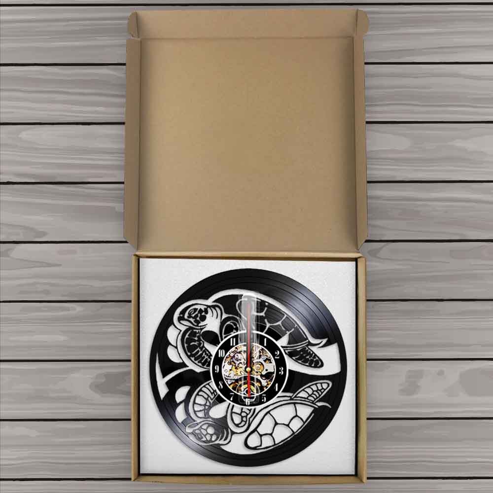 Beach Life Sea Animal Amphibian Turtle Wall Clock Sea Turtle Summer Vinyl Record Wall Clock Tortoise by Woody Signs Co. - Handmade Crafted Unique Wooden Creative