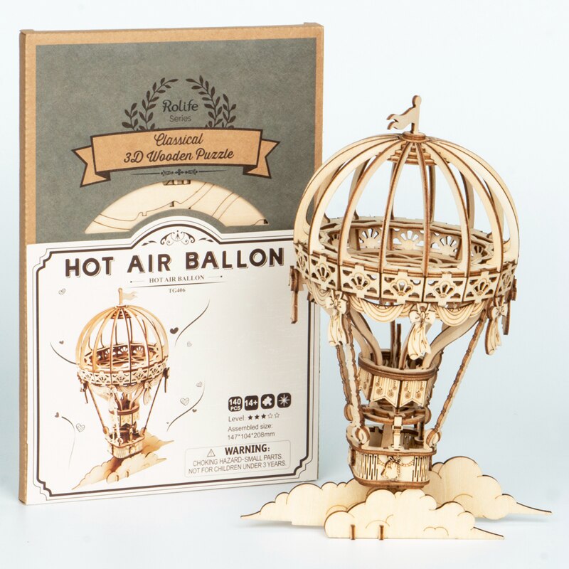 New Arrival DIY 3D Wooden Hot Air Ballon Kit Gift for Friend TG406 (TG406 Hot Air Ballon) by Woody Signs Co. - Handmade Crafted Unique Wooden Creative