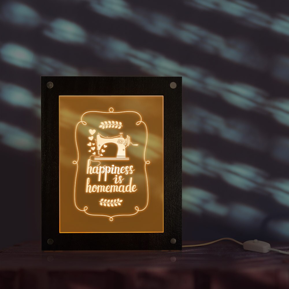 Tailor Shop Desktop LED Open Sign for Business Displays Sewing Room Custom Logo Wooden Frame Quilting LED Lighting Picture Frame by Woody Signs Co. - Handmade Crafted Unique Wooden Creative