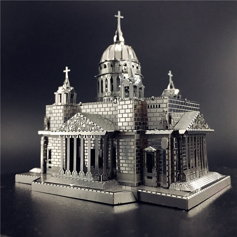 3D Metal model kit Issakiv Cathedral Building  Model DIY 3D by Woody Signs Co. - Handmade Crafted Unique Wooden Creative