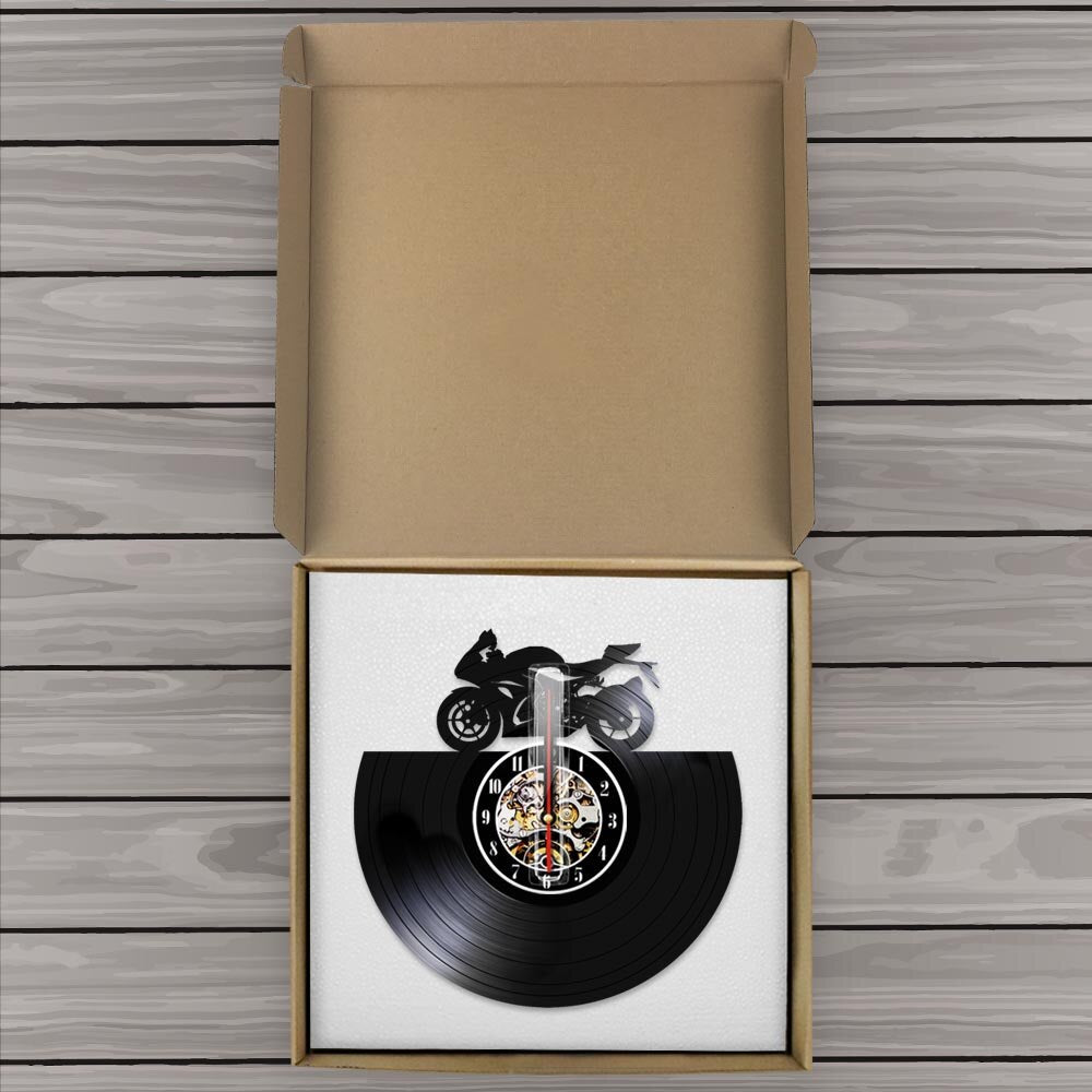 Japanese Motorbike Vinyl Record Wall Clock Retro Motorcycle Modern Clock Watch For Motorcycle Fans by Woody Signs Co. - Handmade Crafted Unique Wooden Creative