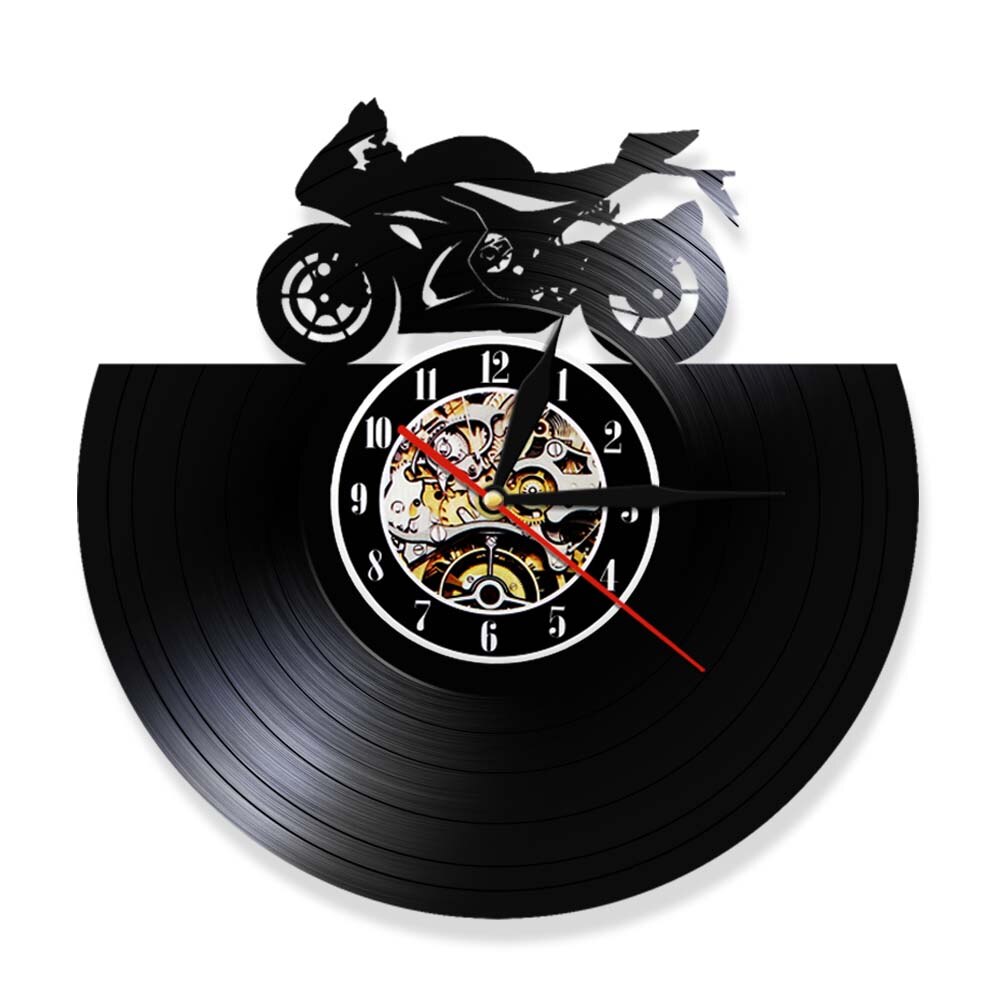 Japanese Motorbike Vinyl Record Wall Clock Retro Motorcycle Modern Clock Watch For Motorcycle Fans by Woody Signs Co. - Handmade Crafted Unique Wooden Creative