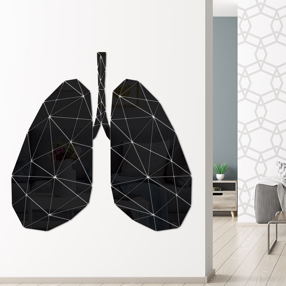 Lung Anatomy Acrylic Mirror  Sticker Alveolar Respiratory System Mirrored Wall Decal Respiratory Therapist by Woody Signs Co. - Handmade Crafted Unique Wooden Creative