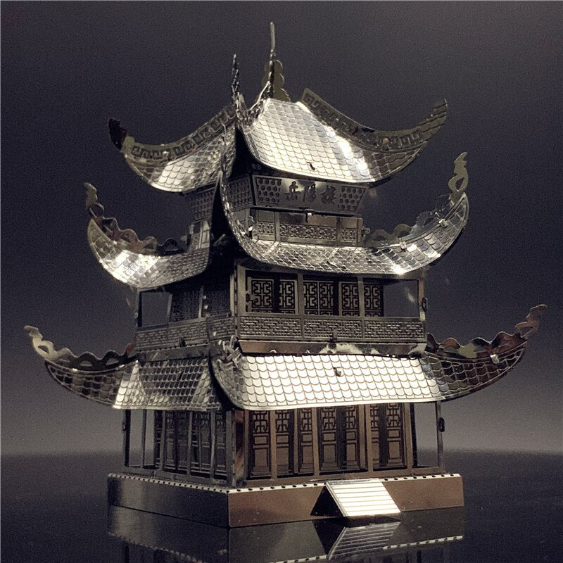 3D metal puzzle Yueyang Tower Chinese architecture DIY Assemble Model Kits Laser Cut Jigsaw toy gift (Yueyang Tower) by Woody Signs Co. - Handmade Crafted Unique Wooden Creative