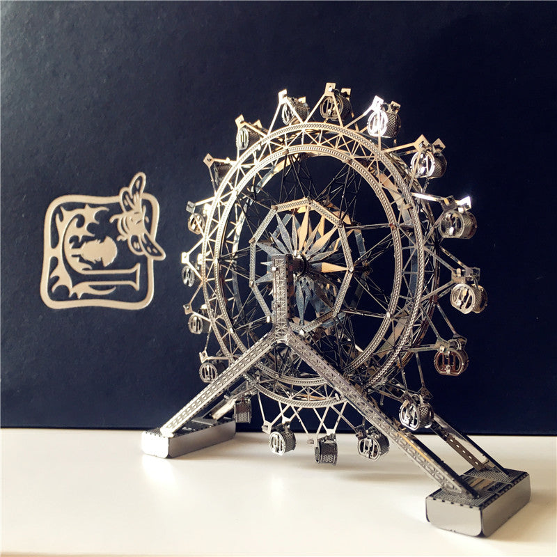 3D metal puzzle Ferris Wheel architecture DIY Assemble Model Kits Laser Cut (Ferris Wheel) by Woody Signs Co. - Handmade Crafted Unique Wooden Creative