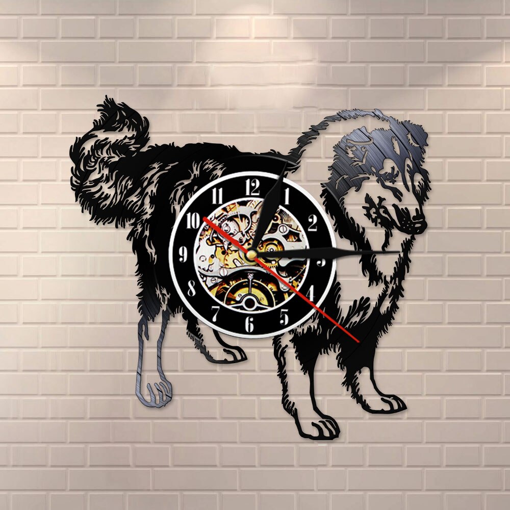 Schnauzer Dog Breed Rough Collie Club Vinyl Record Wall Clock Puppy Animal Hound Pet Store Clock by Woody Signs Co. - Handmade Crafted Unique Wooden Creative