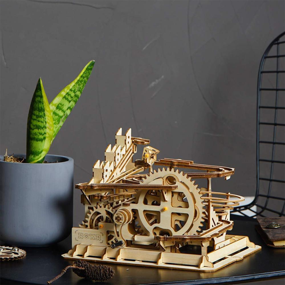 4 Kinds Marble Run Game DIY Waterwheel Wooden Assembly Gift for by Woody Signs Co. - Handmade Crafted Unique Wooden Creative
