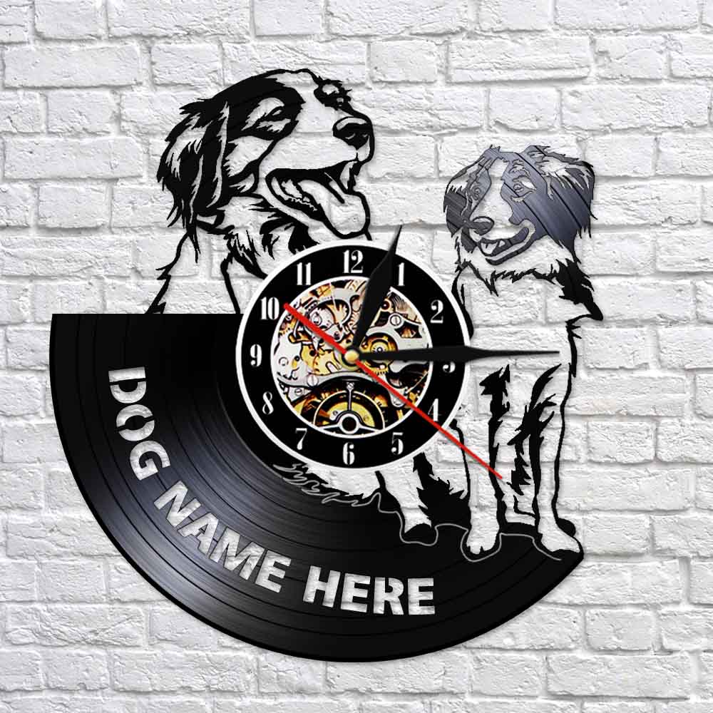 Kooikerhondje Wall Clock Custom Dog Name Vinyl Record Clock Nederlands Dog Breed Small Cager Dog Kooiker Clock by Woody Signs Co. - Handmade Crafted Unique Wooden Creative