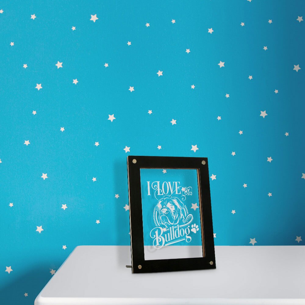 I Love My Bulldog 3D illusion Handmade Acrylic Night Light Custom Photo Frame With LED Lighting Wood Picture Frame by Woody Signs Co. - Handmade Crafted Unique Wooden Creative