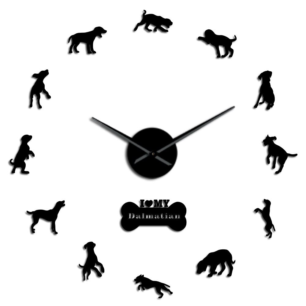 Dalmatian Dog Breed DIY Big Wall Clock Dal Carriage Dog Silent Quartz Frameless Hanging Puppy Pet by Woody Signs Co. - Handmade Crafted Unique Wooden Creative