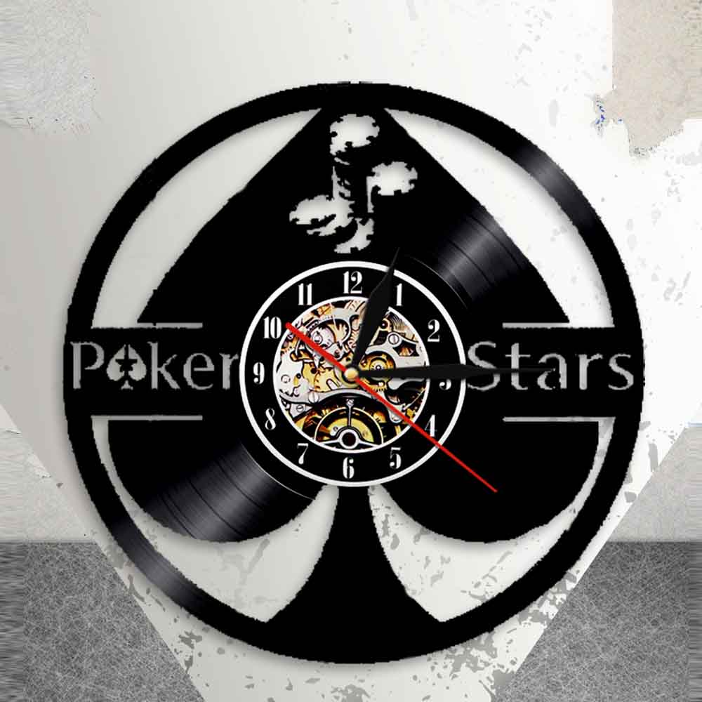 Lucky Poker Ace of Spades Vinyl Record 5 Stars Gift Star Tonight Wall Clock Poker Player Vinyl Clock Gamblers Gift by Woody Signs Co. - Handmade Crafted Unique Wooden Creative