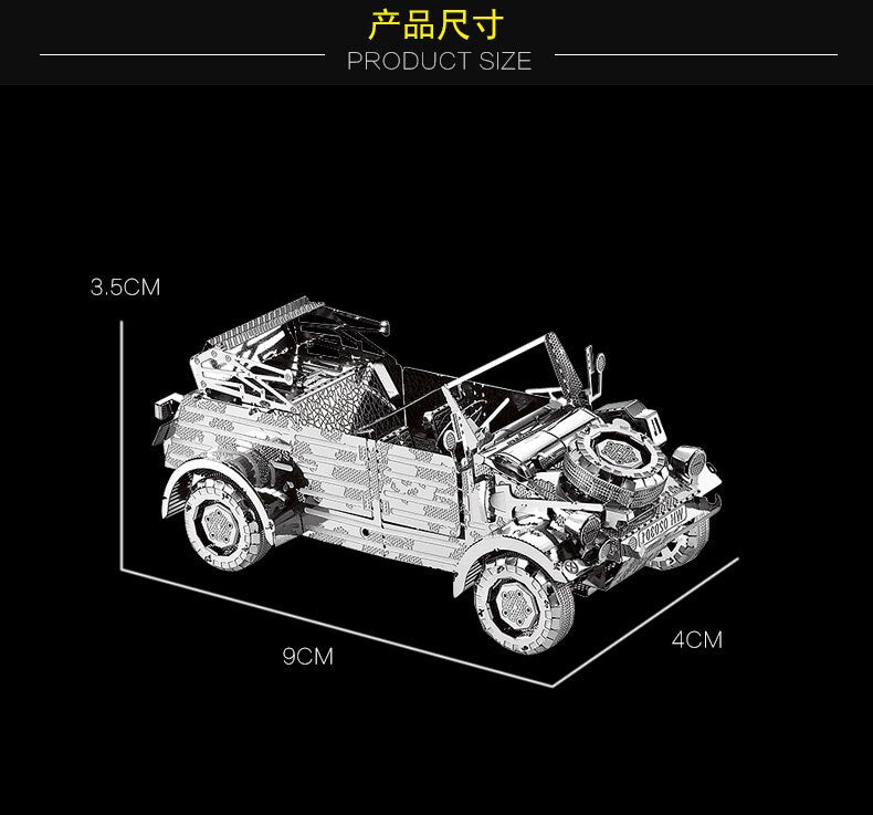 3D Metal model kit W82 Kubelwagen vehicle  Model DIY 3D by Woody Signs Co. - Handmade Crafted Unique Wooden Creative
