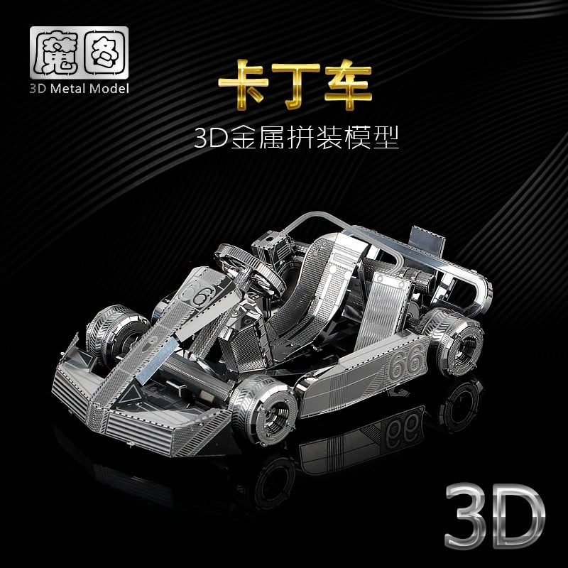 3D Metal model kit Kart Car vehicle  Model DIY 3D by Woody Signs Co. - Handmade Crafted Unique Wooden Creative