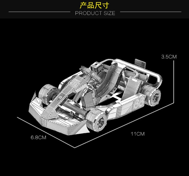 3D Metal model kit Kart Car vehicle  Model DIY 3D by Woody Signs Co. - Handmade Crafted Unique Wooden Creative
