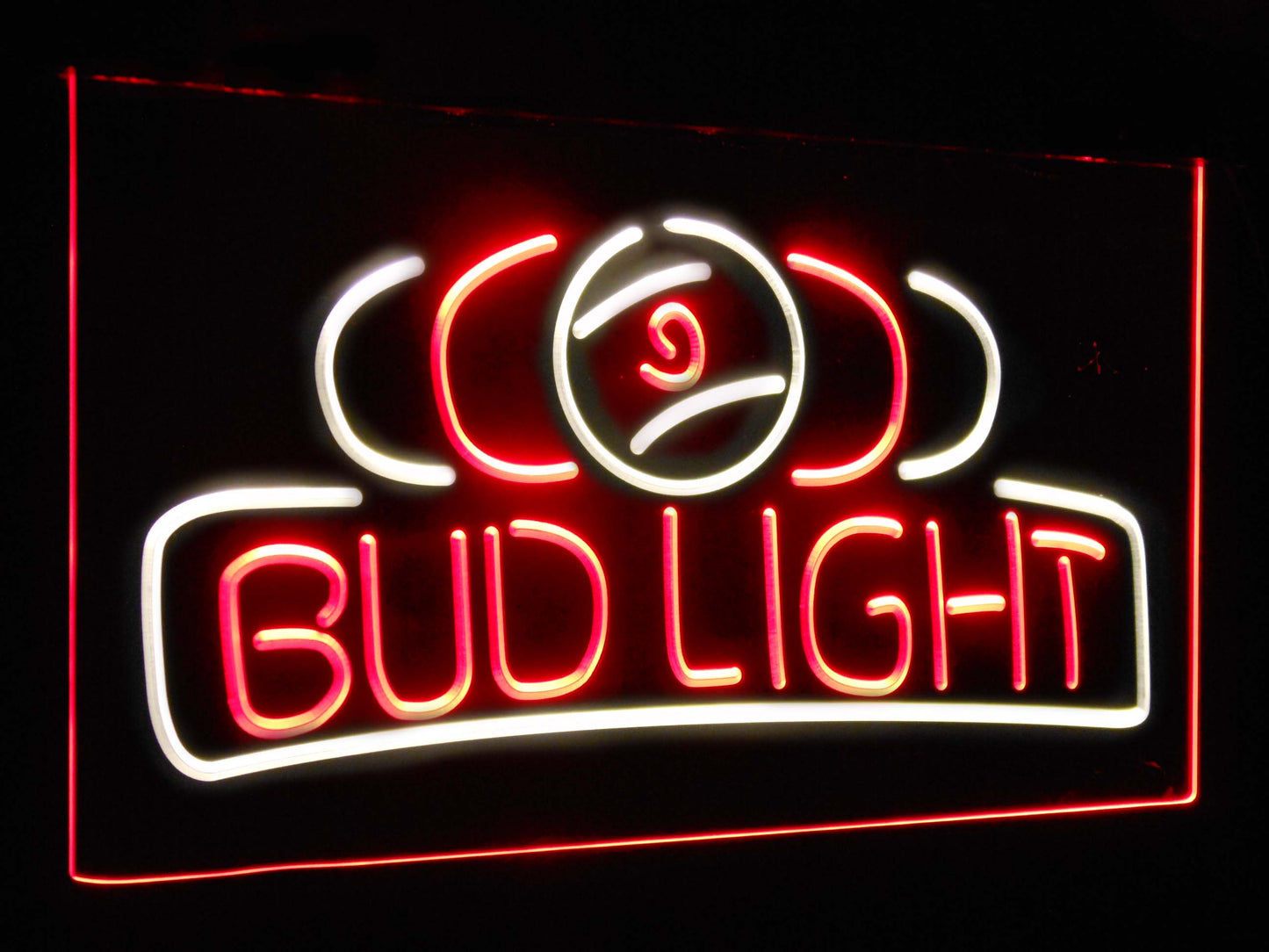 Bud Light Pool Room 9 Ball Snooker Billiard Dual Color Led Neon Light Signs st6-a2056 by Woody Signs Co. - Handmade Crafted Unique Wooden Creative