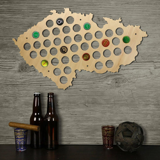 Pub Bar  Bottle Cap Display Holder Czech Republic  Cap Map Czech Map Wooden Wall Sign Unique Gift For Her Him by Woody Signs Co. - Handmade Crafted Unique Wooden Creative