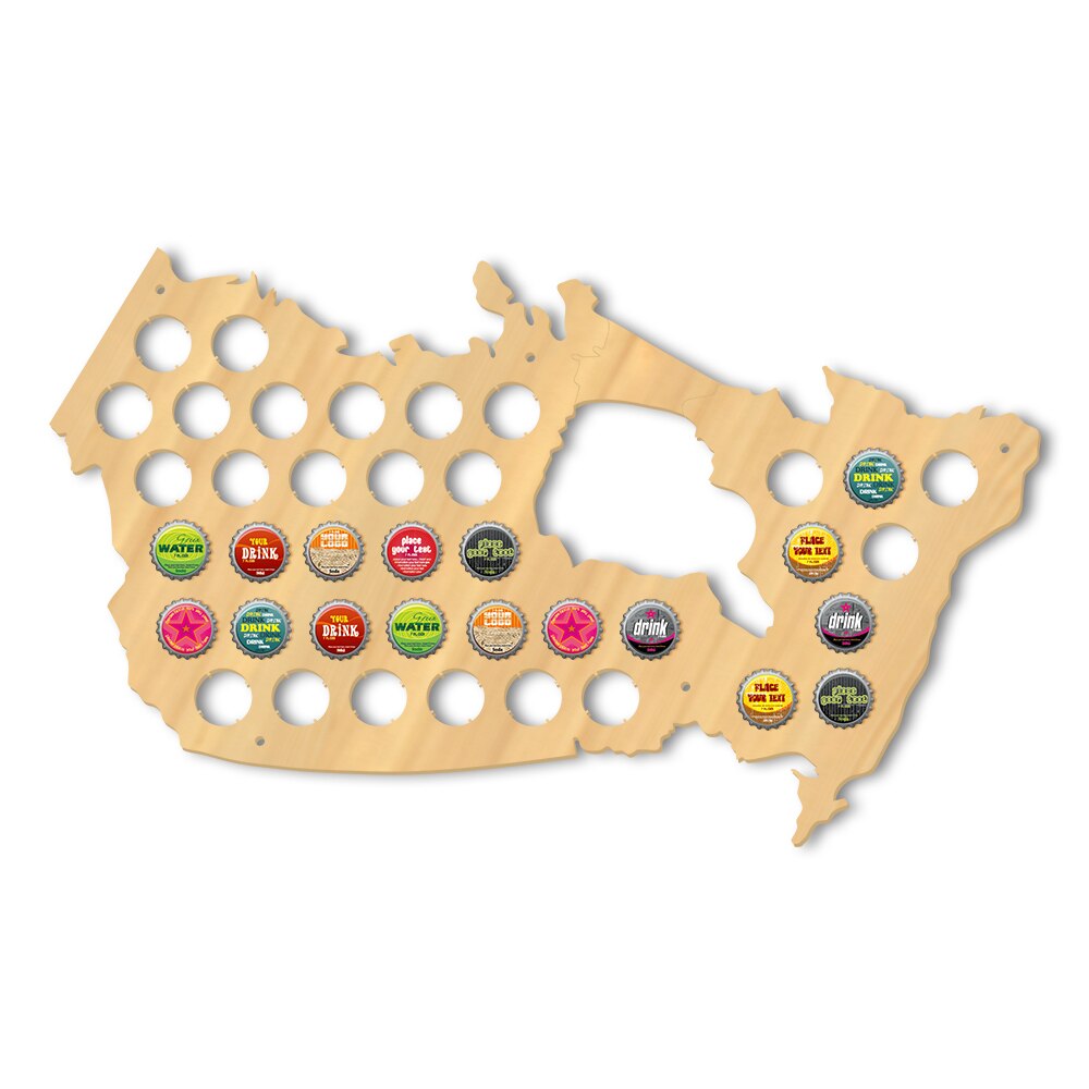 Creative Wooden Craft Canada Cap Map Bottle Cap Display Holder For Pub Bar by Woody Signs Co. - Handmade Crafted Unique Wooden Creative