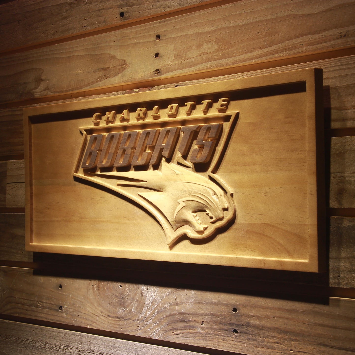 Charlotte Bobcats 3D Wooden Signs by Woody Signs Co. - Handmade Crafted Unique Wooden Creative