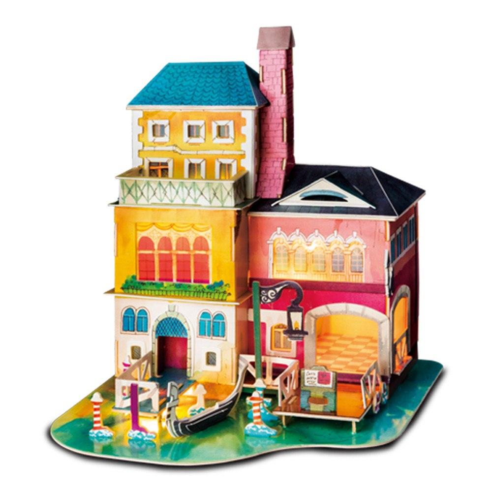 New Arrival 8 Kinds DIY Doll House with Led Light Miniature Wooden SJ by Woody Signs Co. - Handmade Crafted Unique Wooden Creative