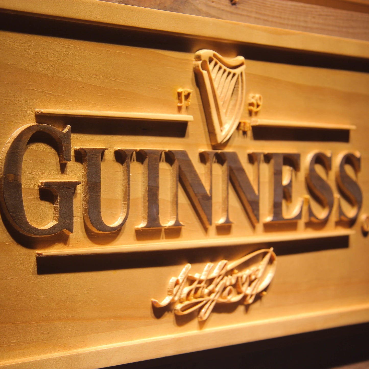 GUINNESS Ale 3D Wooden Signs by Woody Signs Co. - Handmade Crafted Unique Wooden Creative