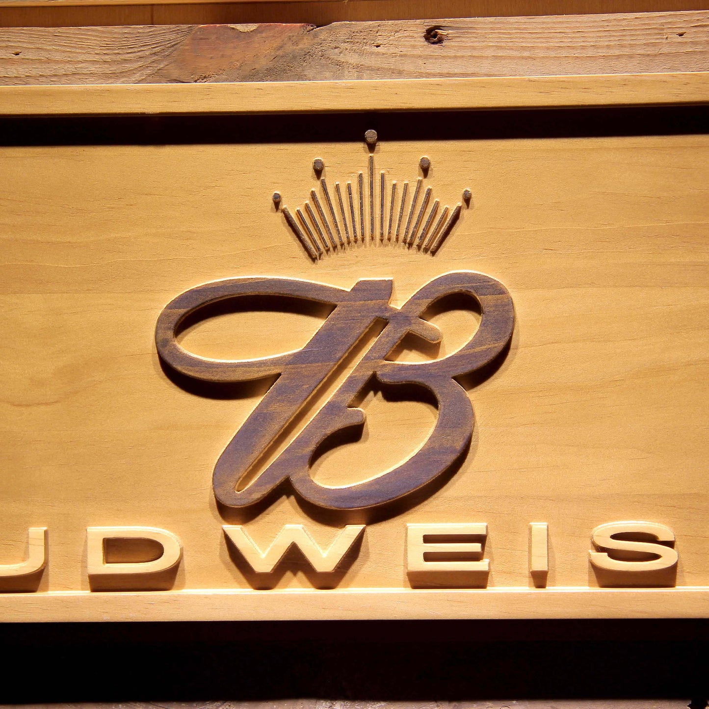 Budweiser King 3D Wooden Signs by Woody Signs Co. - Handmade Crafted Unique Wooden Creative