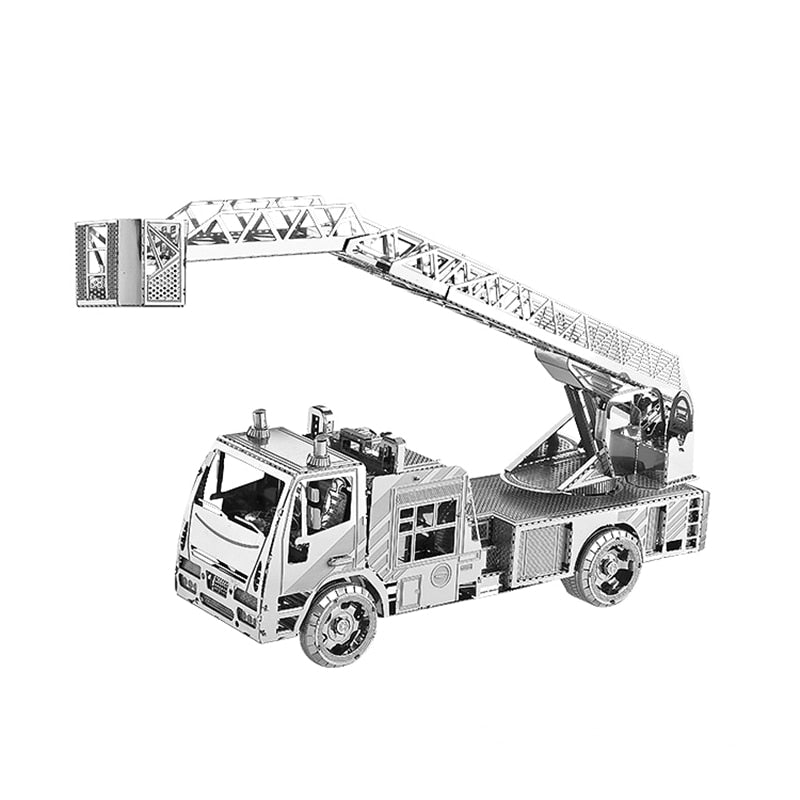3D Metal Puzzle model kit Fire engine with ladder DIY 3D by Woody Signs Co. - Handmade Crafted Unique Wooden Creative