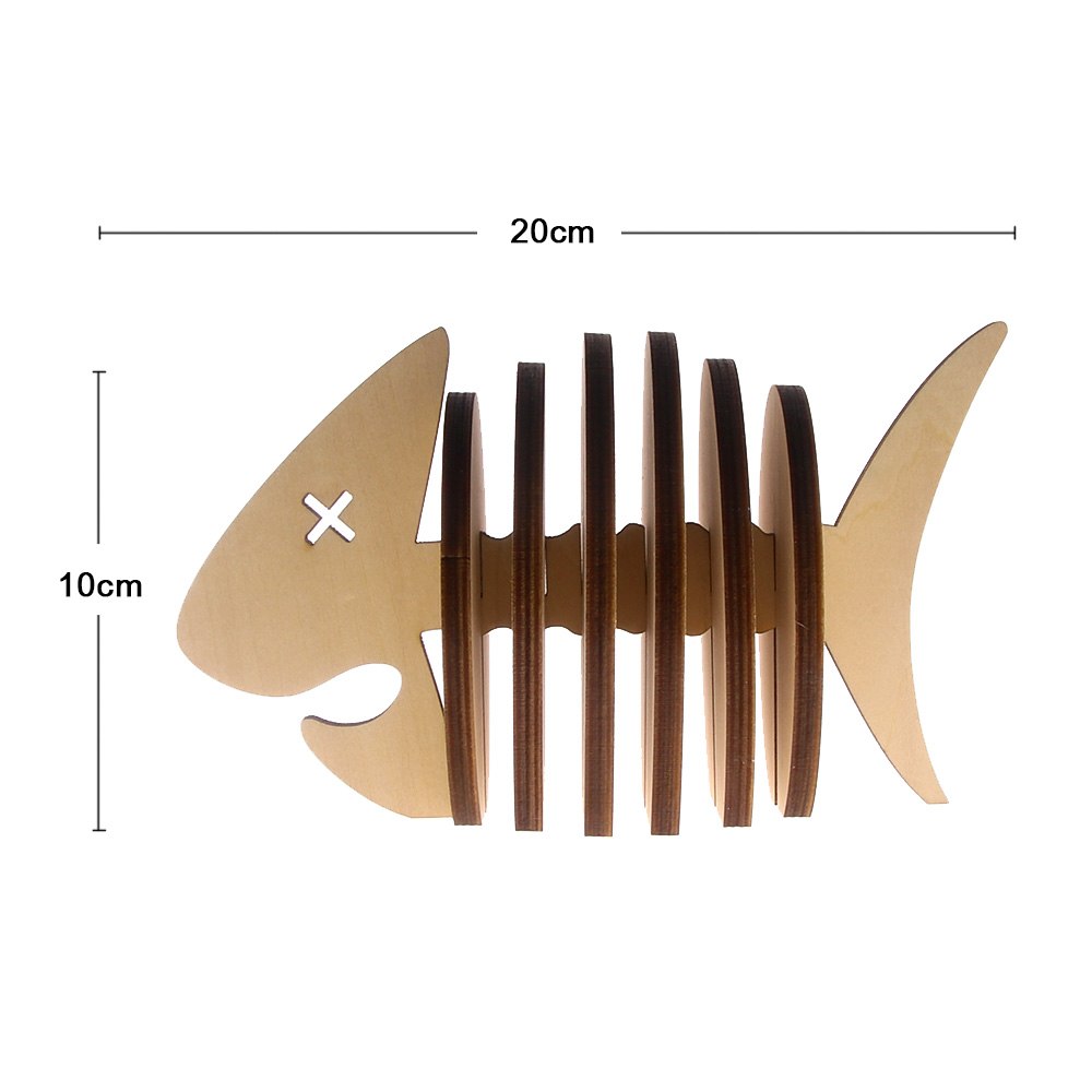 7Pieces/Set Creative Place Mat/office Supplies Coffee Cup Mat DIY Handmade Fish Simple Animal Shapes by Woody Signs Co. - Handmade Crafted Unique Wooden Creative
