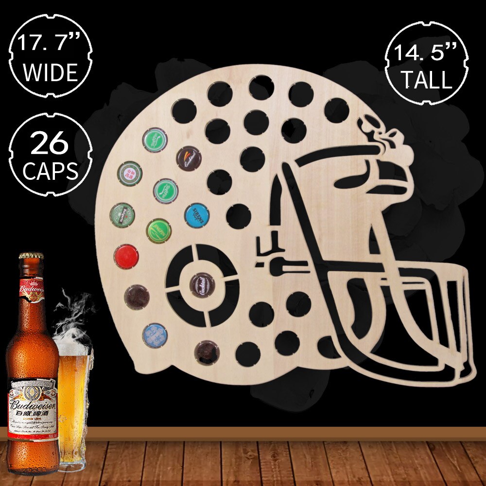 Creative Wall Mounted Wooden Map Football Helmet Cap Map Design Cap Holder Novelty Cap by Woody Signs Co. - Handmade Crafted Unique Wooden Creative