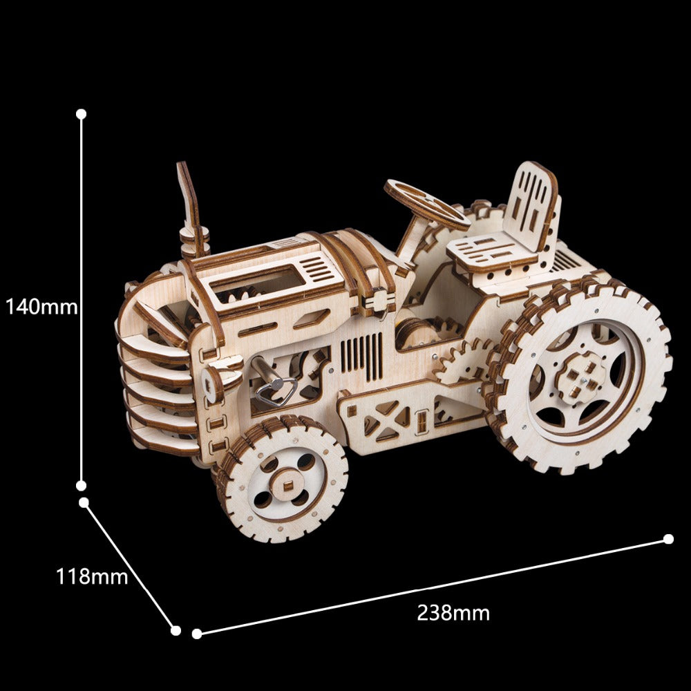 Creative DIY Gear Drive Tractor 3D Wooden Hobbies Gift for LK401 by Woody Signs Co. - Handmade Crafted Unique Wooden Creative