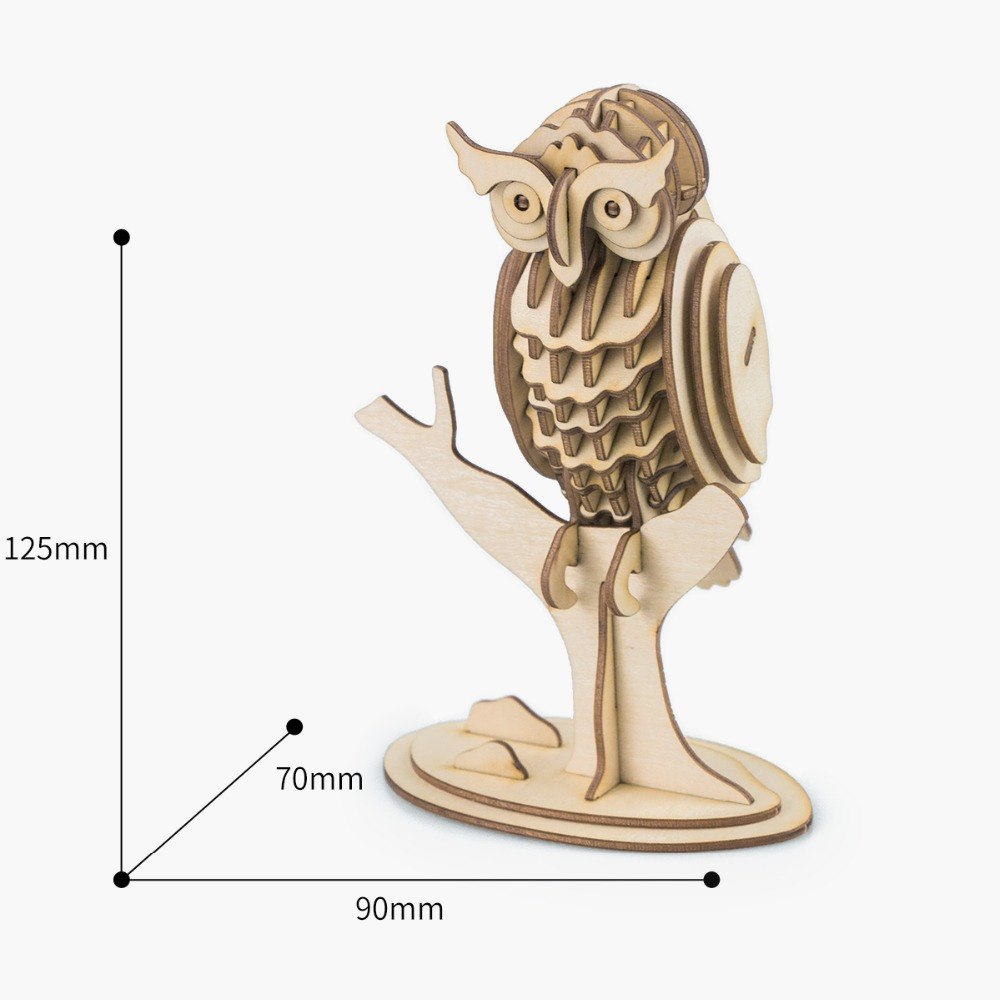 3D wooden puzzle game hobbies for educational baby & toddler popular Owl TG252 by Woody Signs Co. - Handmade Crafted Unique Wooden Creative
