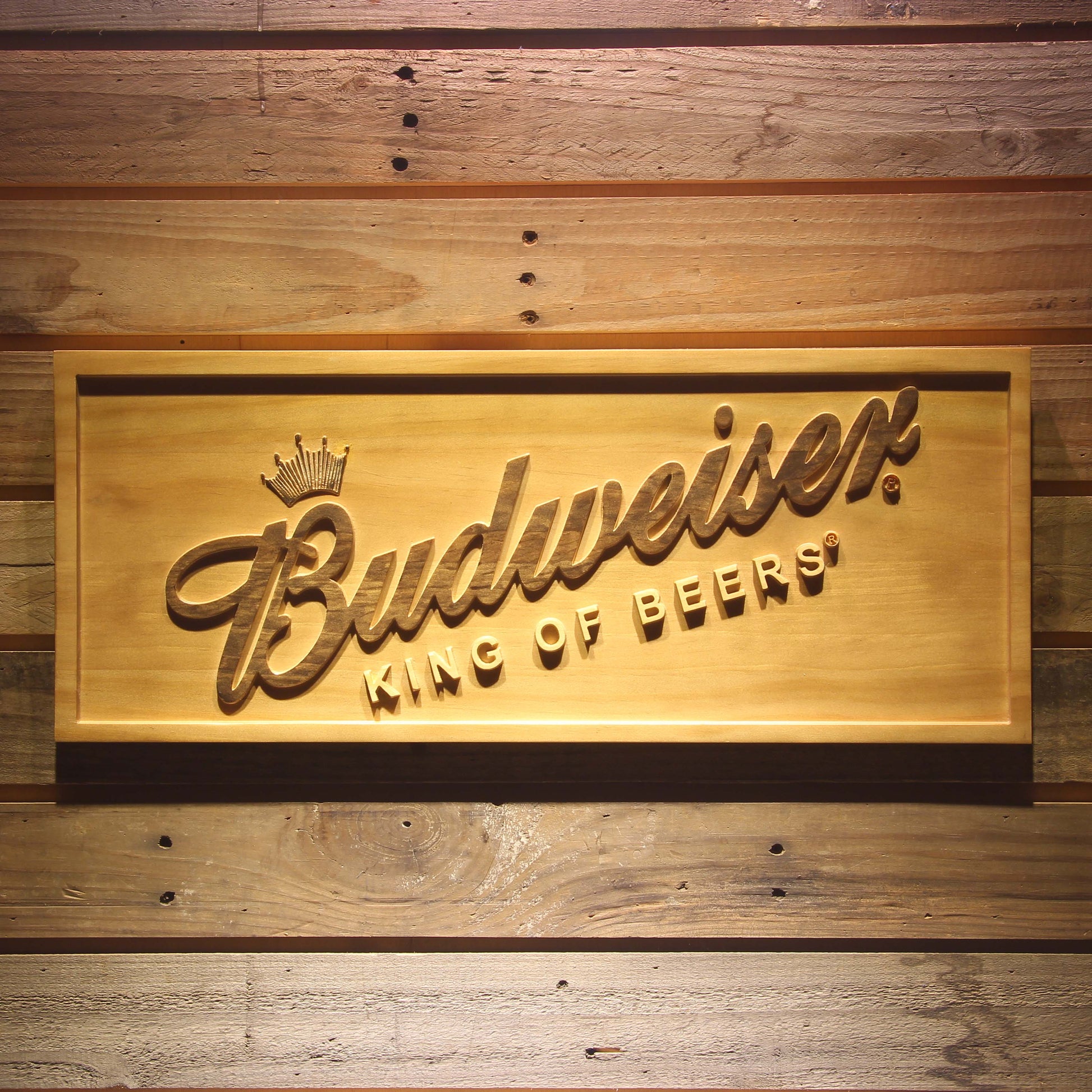 Budweiser  3D Wooden Signs by Woody Signs Co. - Handmade Crafted Unique Wooden Creative